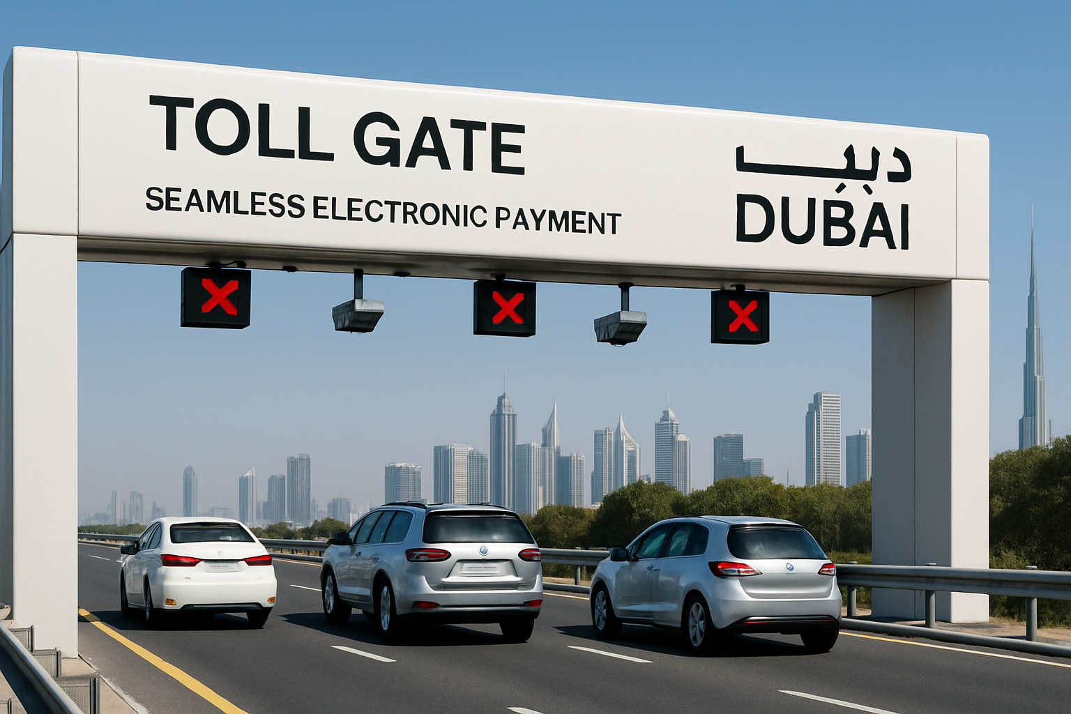 Dubai toll gate with seamless electronic payment system
